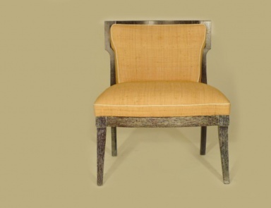 The chair with the frame made of solid oak upholstered in fabric, Chelini