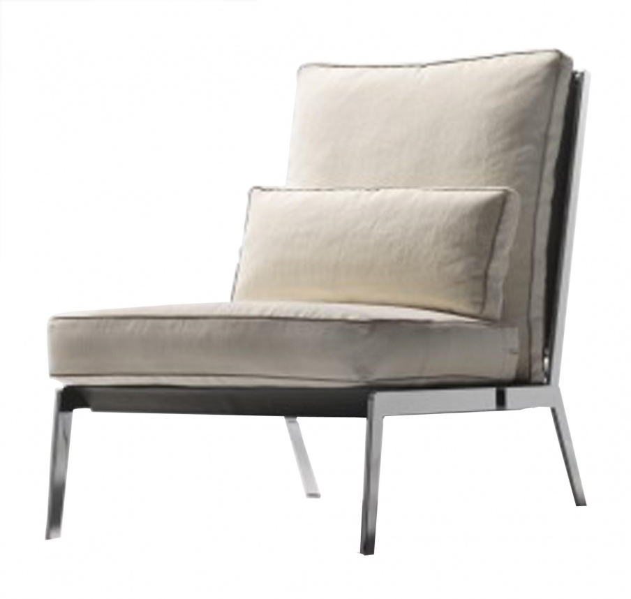 metal frame upholstered armchair