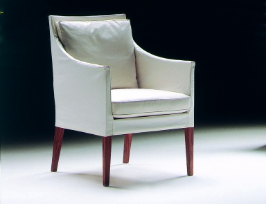 Armchair with metal frame upholstered in leather or fabric Pat, Flexform
