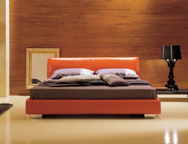 Double bed with upholstered headboard, SPLEEN - Valdichienti