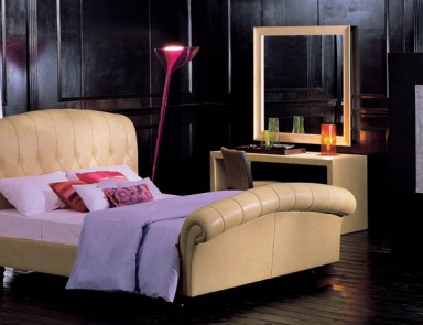 Double bed with high upholstered headboard, AMADEUS - Valdichienti