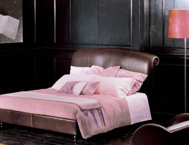 Double bed with high upholstered headboard, PEDRO - Valdichienti