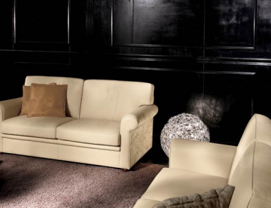 Sofa in leather upholstery, STRATFORD - Valdichienti