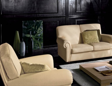 Sofa in leather upholstery, KYOTO - Valdichienti