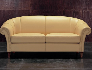 Sofa in leather upholstery, CAESAR - Valdichienti