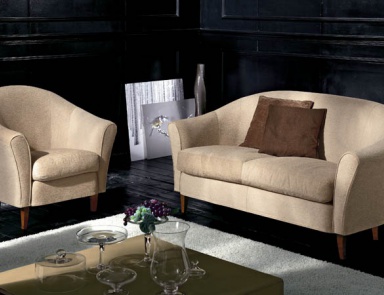 Sofa in leather / textile upholstery, BOTTICELLI - Valdichienti