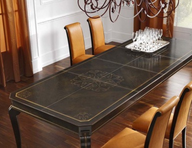 Dining convertible table with inlay, PREGNO