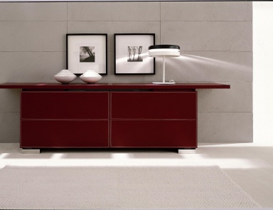 The drawers on the frame of the array Shamal leather, Cattelan Italia