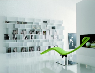 The book rack on the frame of MDF Wally, Cattelan Italia